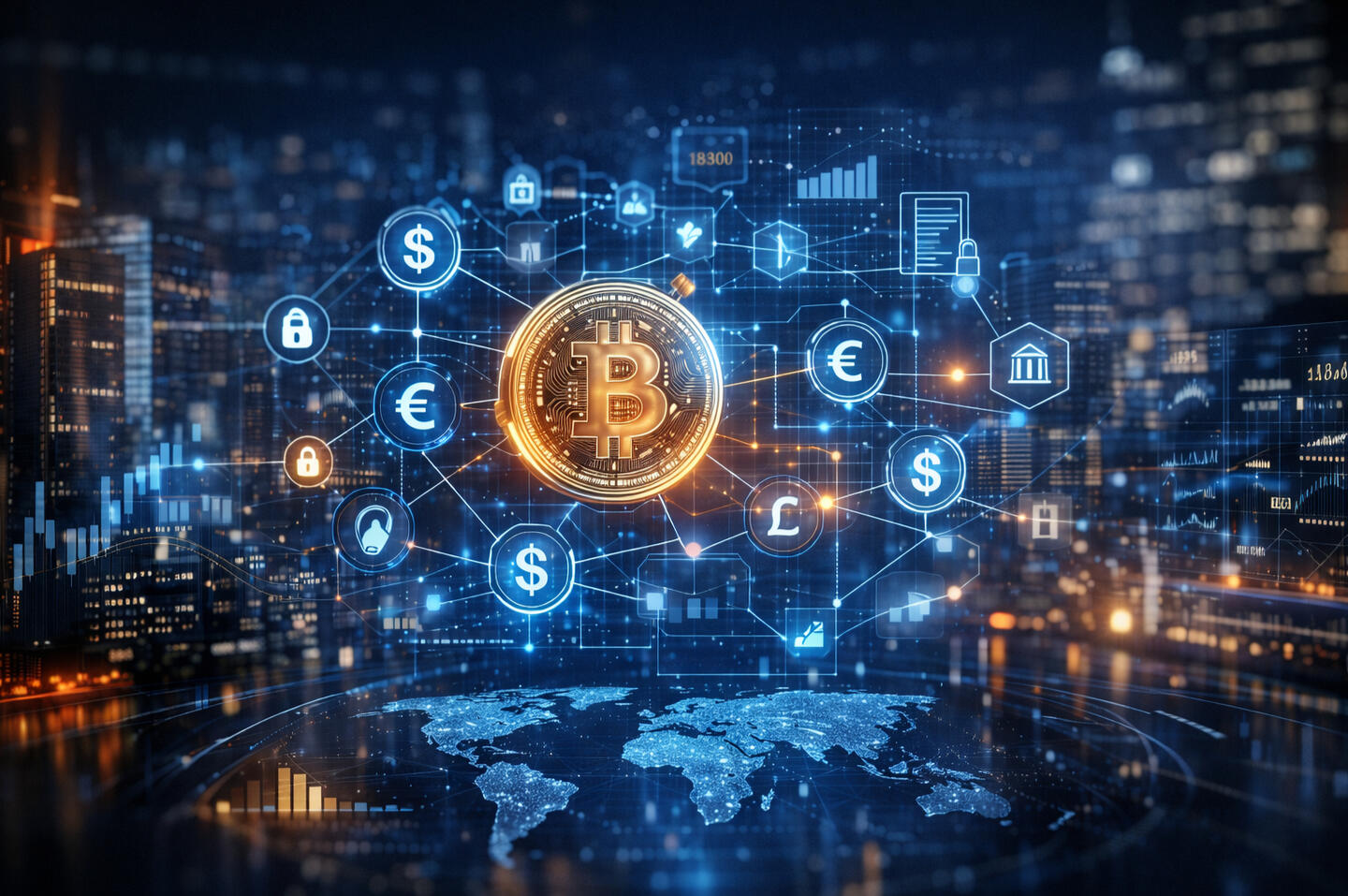 Representación digital de activos tokenizados conectados a bienes reales como bienes raíces, infraestructura y activos financieros mediante tecnología blockchain.